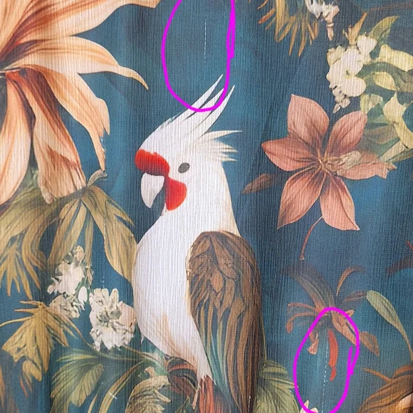 CROFT & BARROW High Low Floral Dress - Red, White, and Blue - Picture 6 of 7